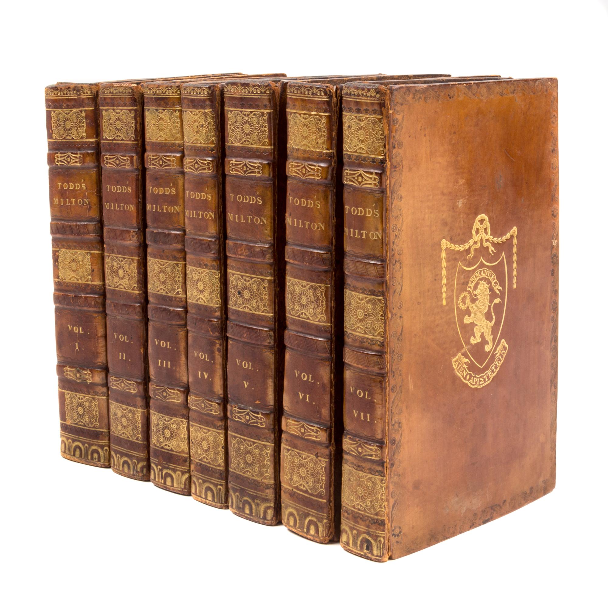 MILTON, JOHN. The Poetical Works. London, 1809. 7 vols. Todd's edition, second edition.
