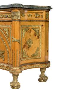 A Louis XVI Style Gilt Metal Mounted Marble-Top Commode à Vantaux After the Model by Guillaume Benneman