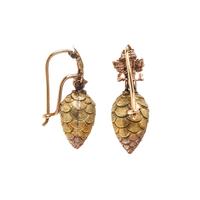 BICOLOR GOLD PINECONE EARRINGS