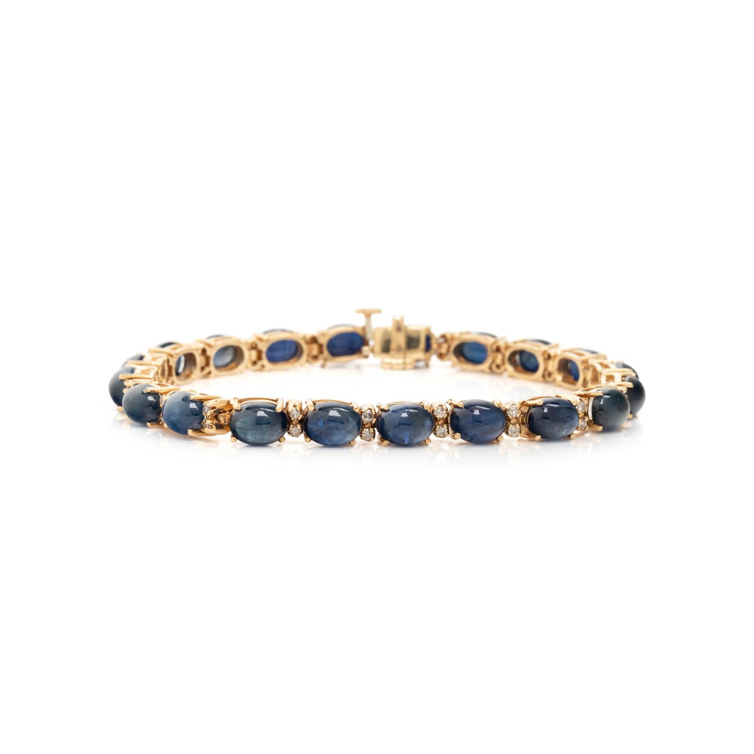 SAPPHIRE AND DIAMOND LINE BRACELET