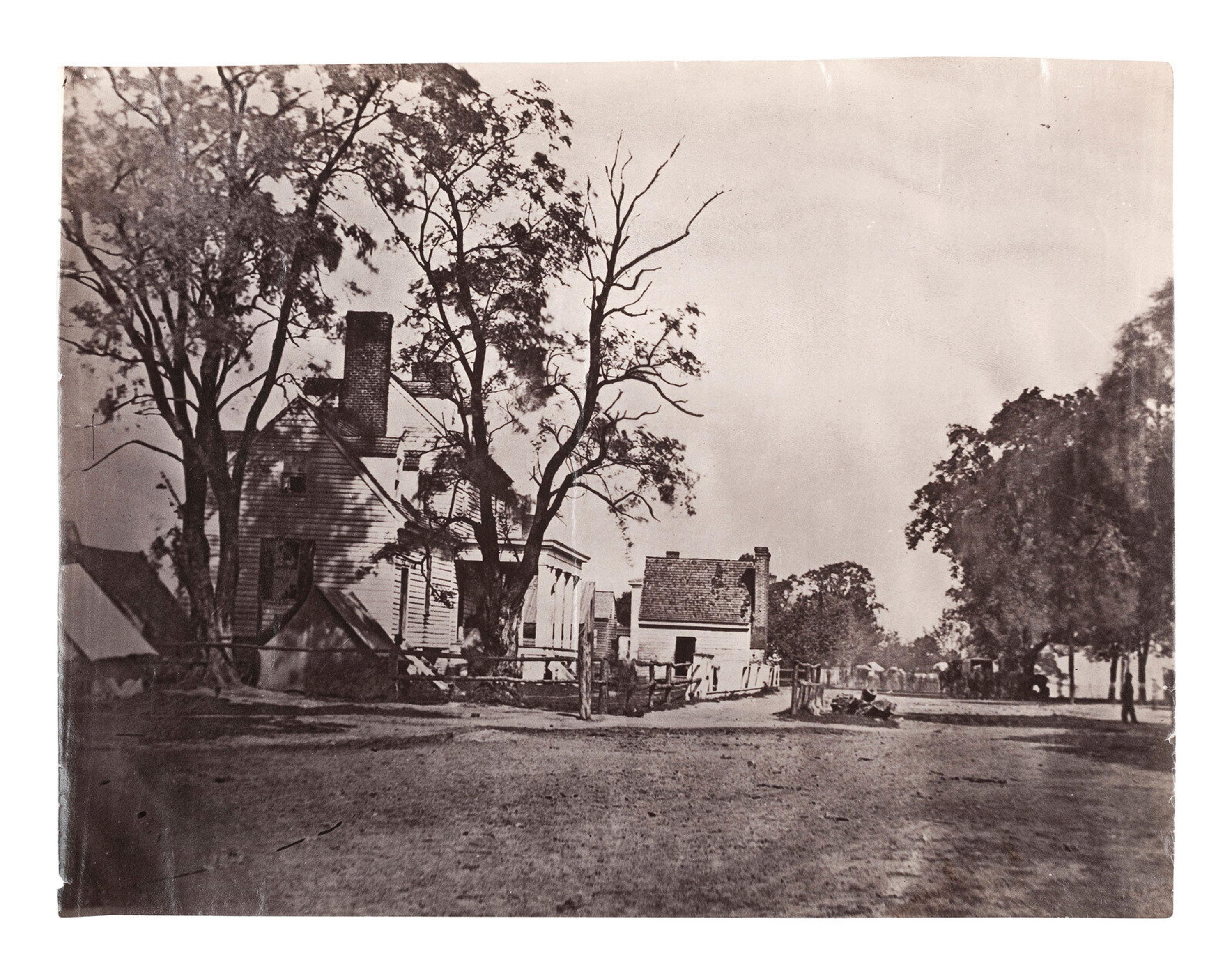 [CIVIL WAR]. RUSSELL, A.J. Two albumen prints taken near City Point, Virginia.