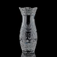 A "Harvard" Cut Glass Vase with Flowers