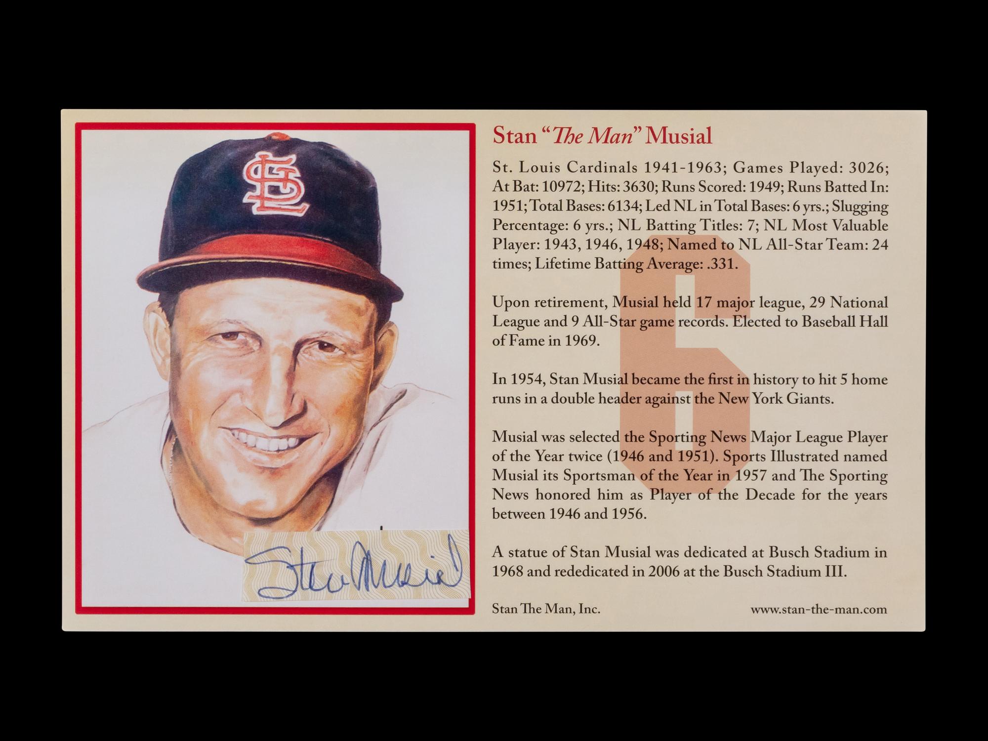 A Group of 20 St. Louis Cardinals Hall of Famers Signed Autograph Items