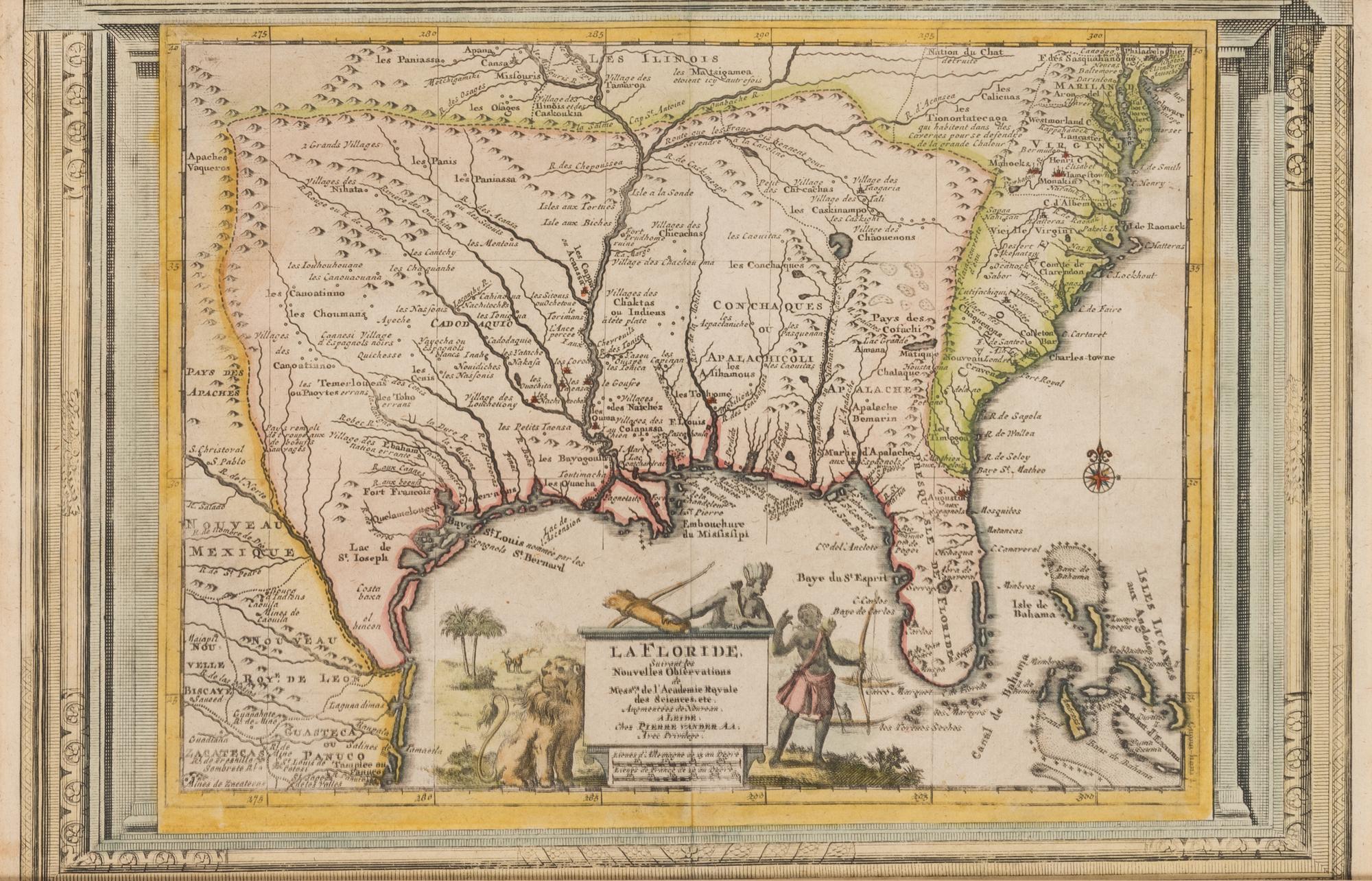 AA, Pieter van der (1659-1733). La Floride . Leiden, ca 1713.