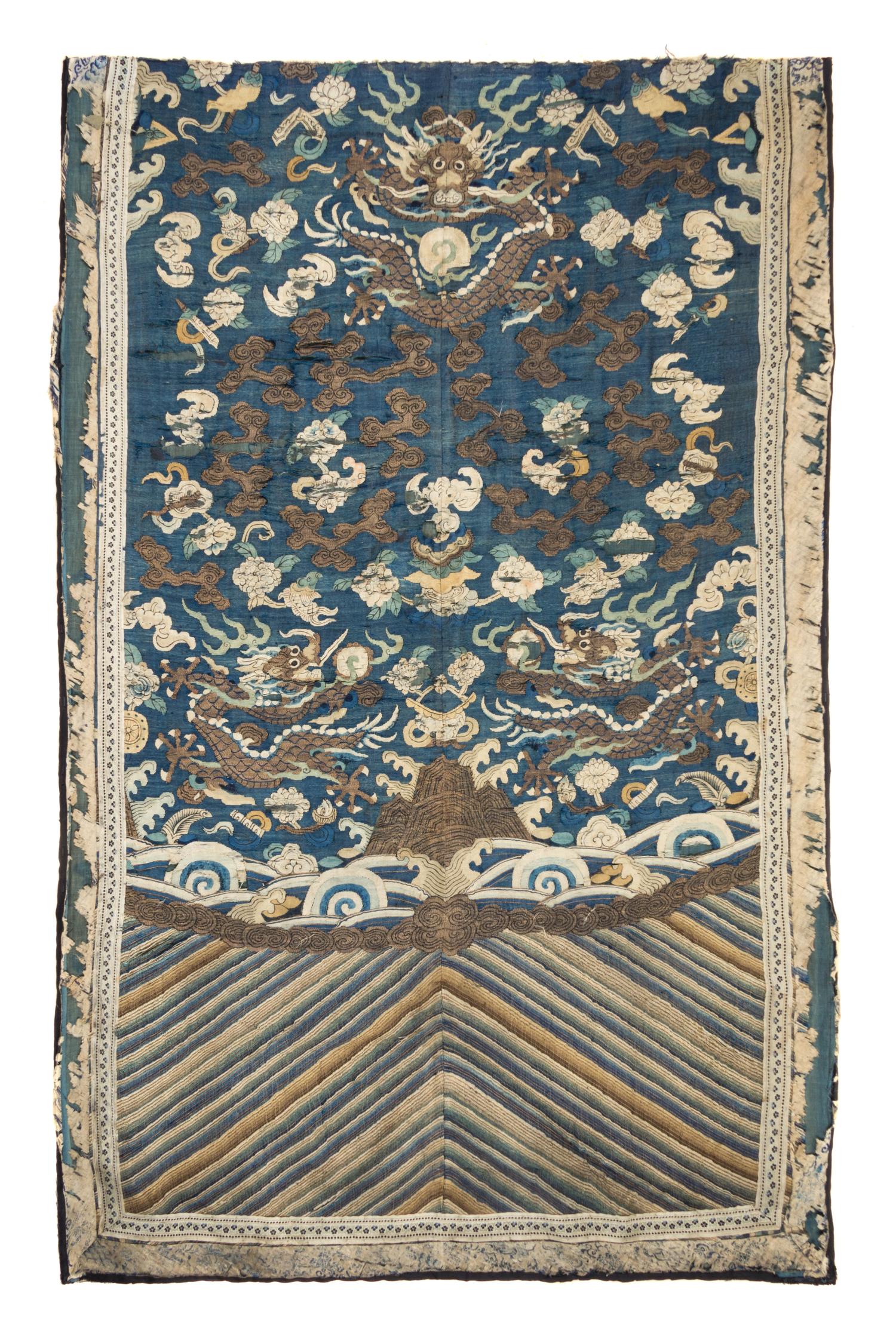 A Chinese Kesi Silk 'Dragon' Panel 50 x 31 inches. — 19TH CENTURY