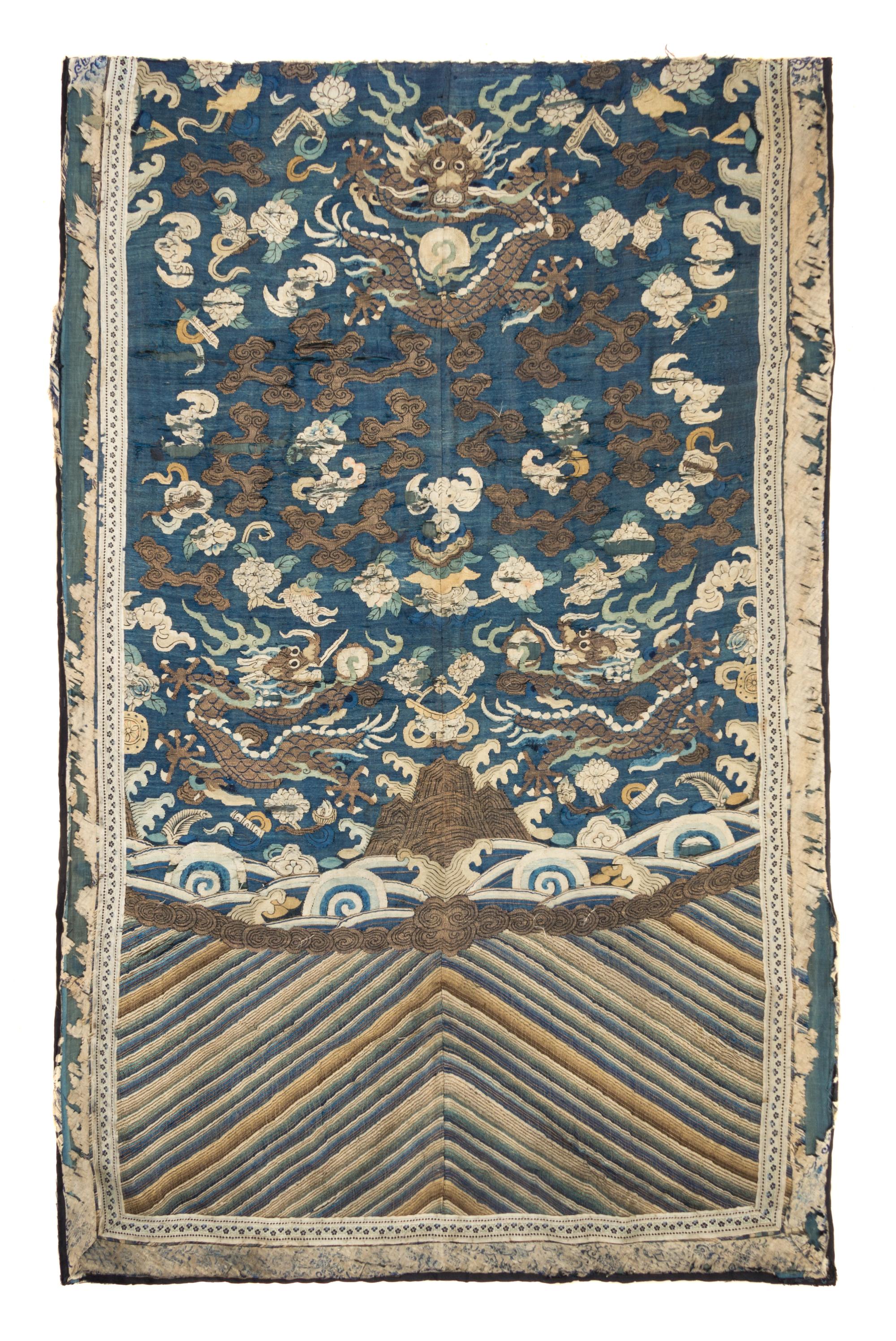 A Chinese Kesi Silk 'Dragon' Panel 50 x 31 inches. — 19TH CENTURY