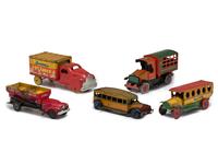 Five Tin Lithograph Vehicles