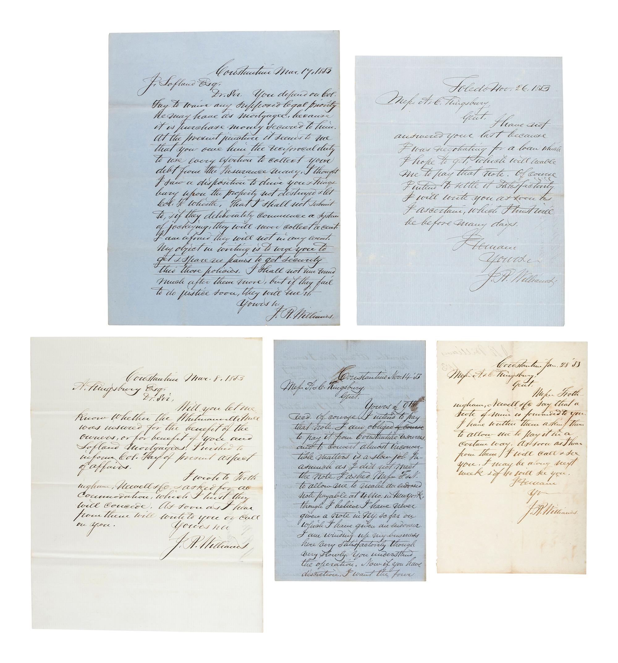 [MICHIGAN]. A group of documents related to Michigan merchant Asa Kingsbury, including: