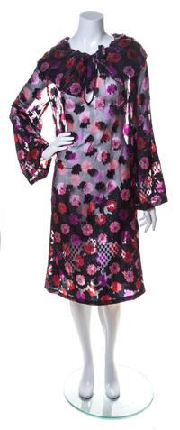 A Viktor & Rolf Multicolor Silk Floral Dress, Size 40.