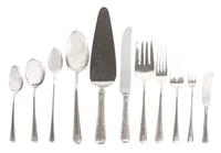 An American Silver Partial Flatware Service, International Silver, Co., in the Courtship pattern, comprising: 11 dinner knives 12 dinne