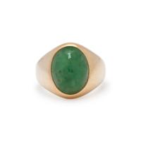 CARTIER, YELLOW GOLD AND JADE RING