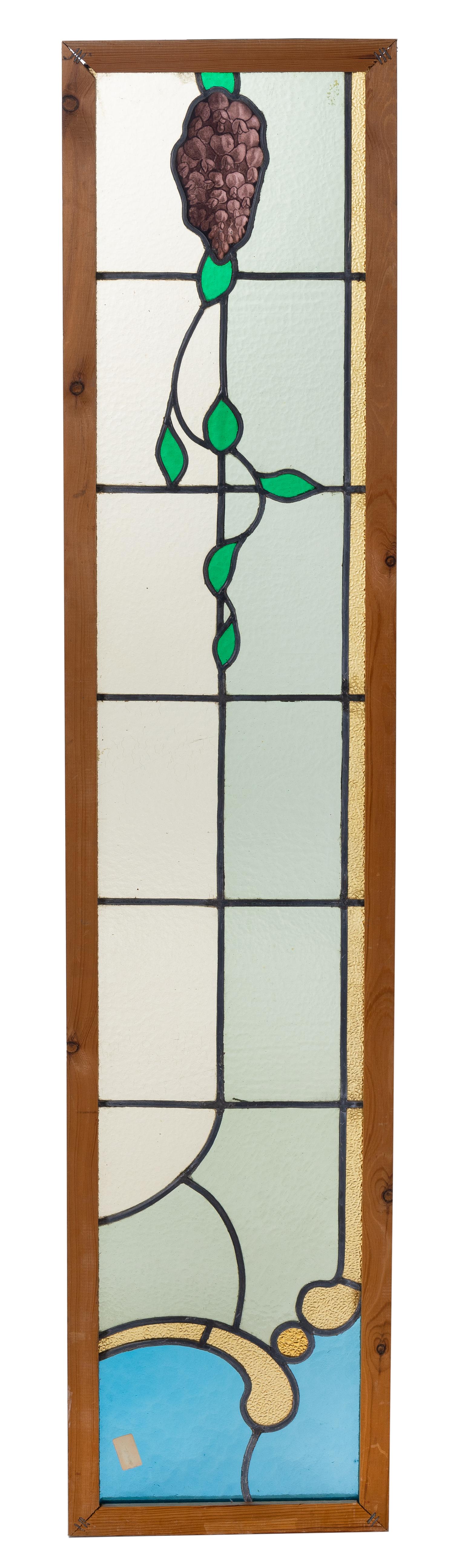 A Set of Four Continental Leaded Glass Windows