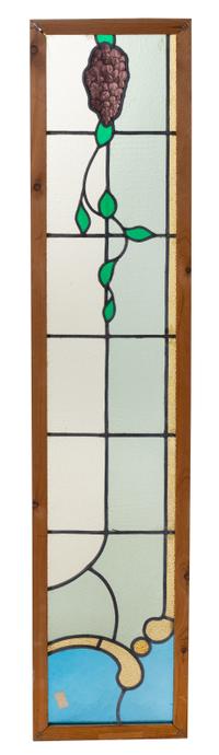 A Set of Four Continental Leaded Glass Windows