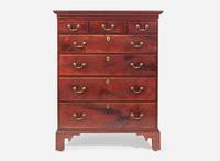 A Chippendale walnut tall chest of drawers, probably Pennsylvania, late 18th century