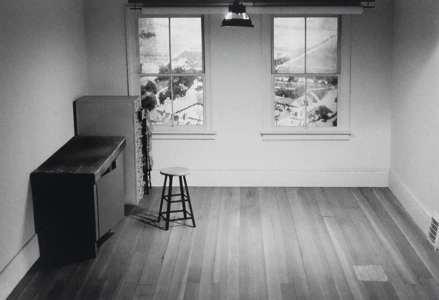 Four works from Studio Projections, 1979 (Number 17, Car Crash; Number 22, Beauty Treatment; Number A1, Village ; and Number A3, Dust Storm); printed 2013