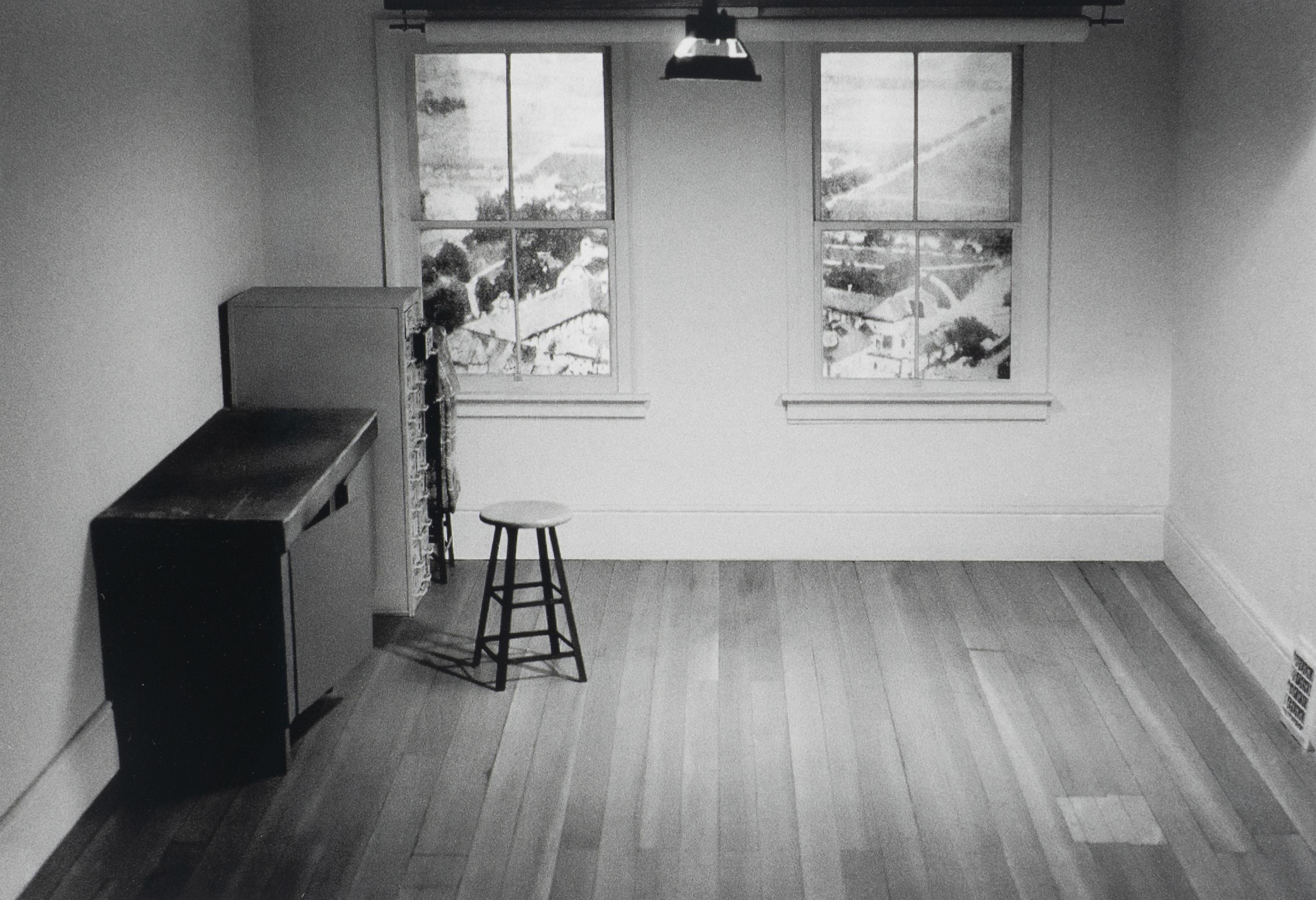 Four works from Studio Projections, 1979 (Number 17, Car Crash; Number 22, Beauty Treatment; Number A1, Village ; and Number A3, Dust Storm); printed 2013
