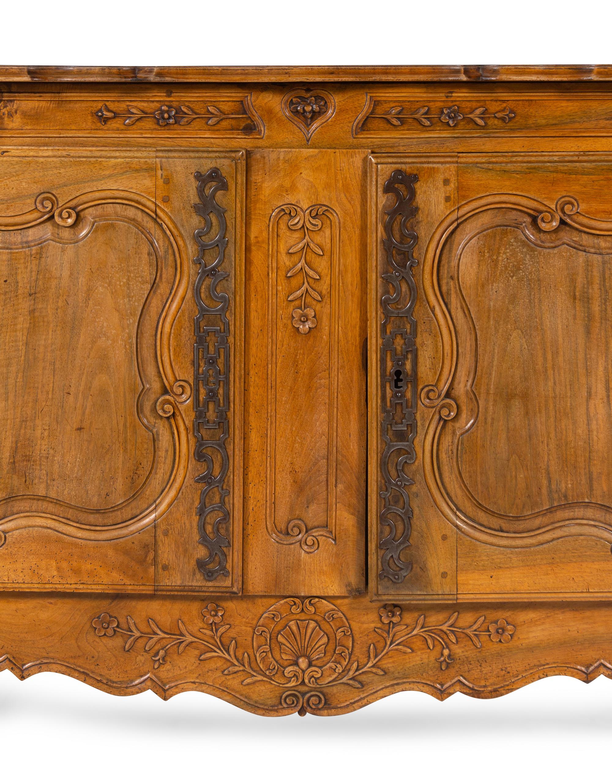 A Louis XV Provincial Walnut Serving Cabinet