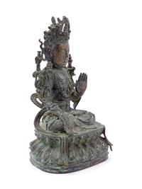 A Chinese Bronze Figure of Guanyin