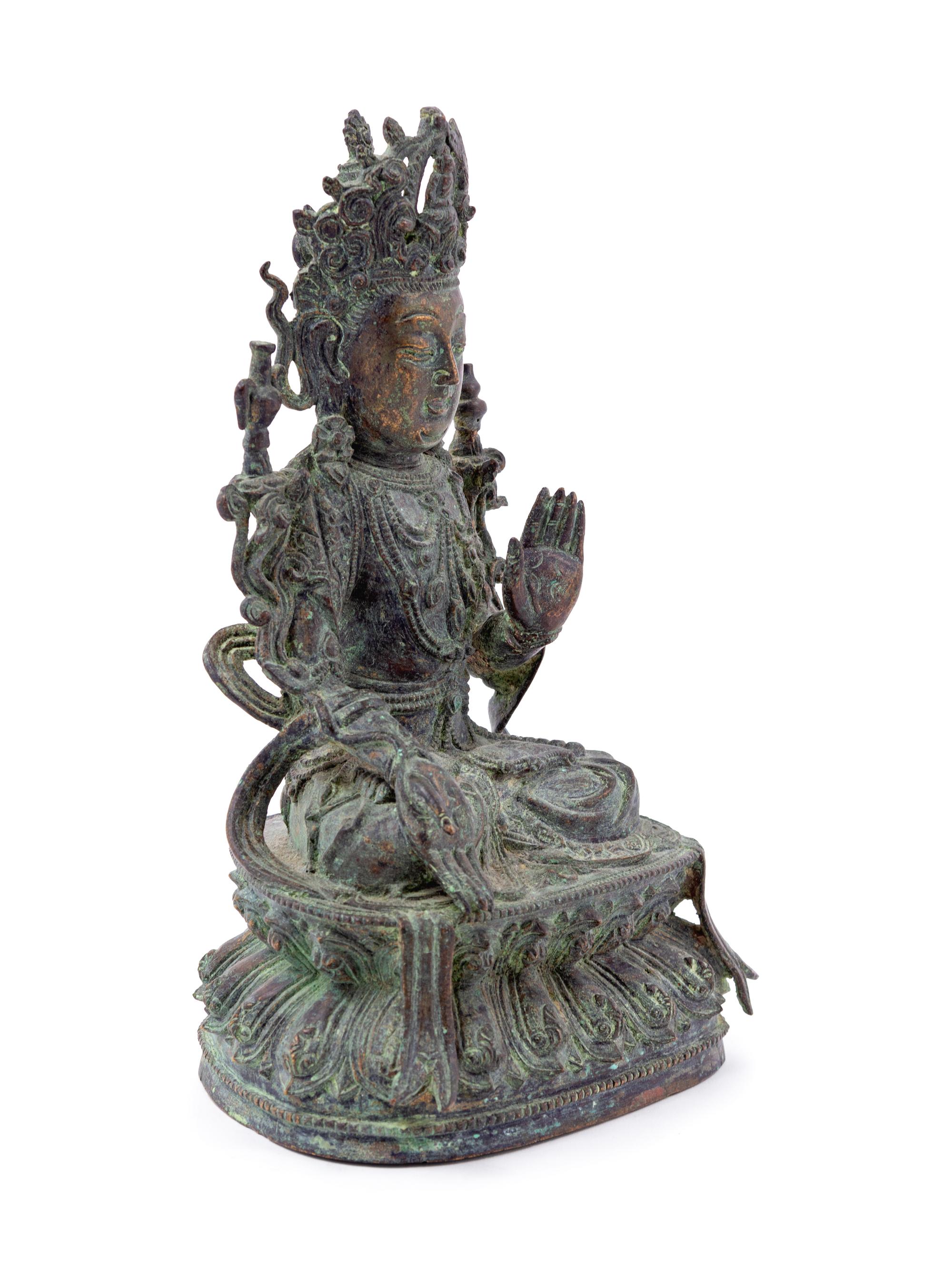 A Chinese Bronze Figure of Guanyin