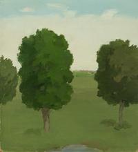 Landscape with Three Trees and Pond , June 1984