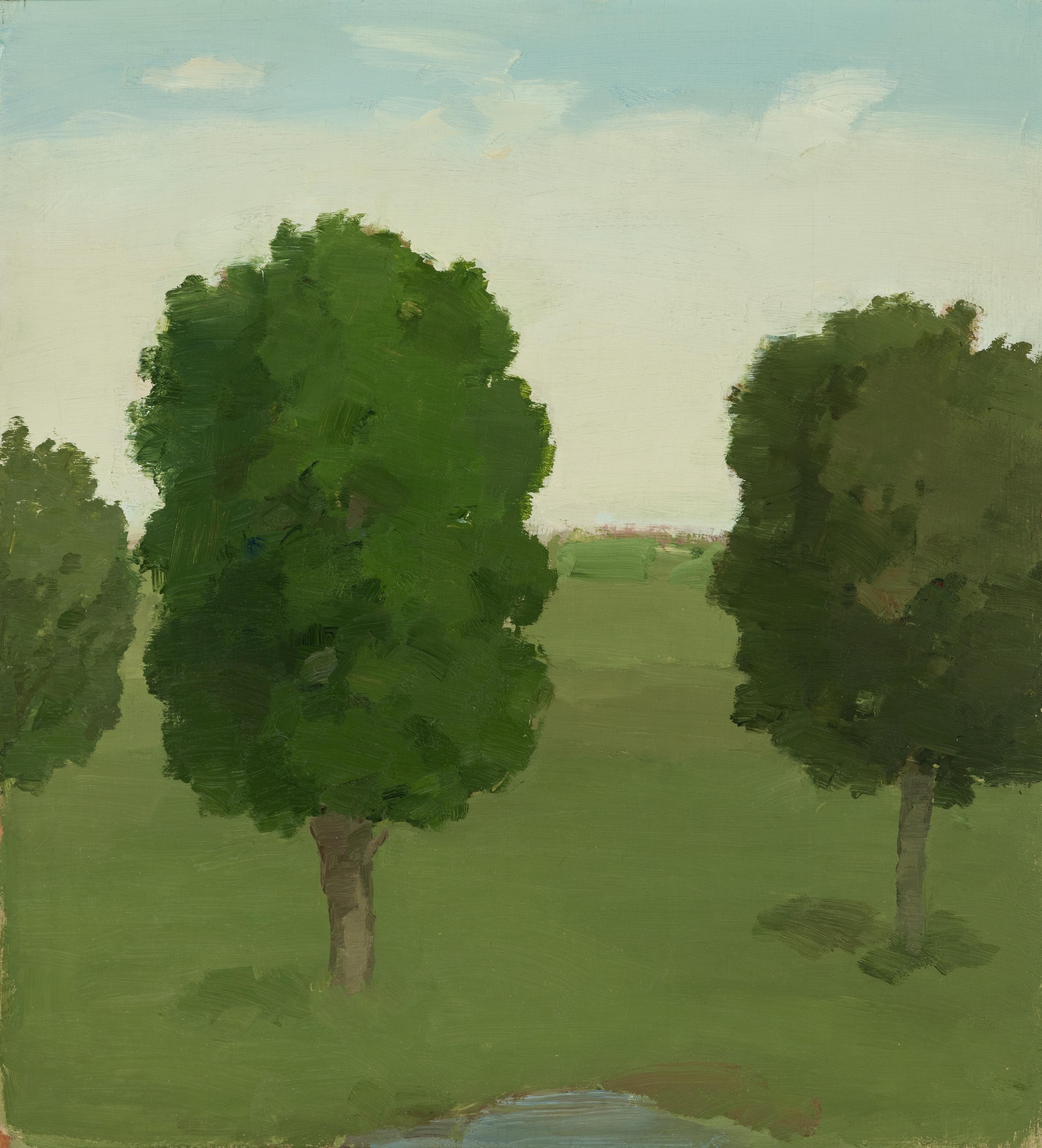 Landscape with Three Trees and Pond , June 1984