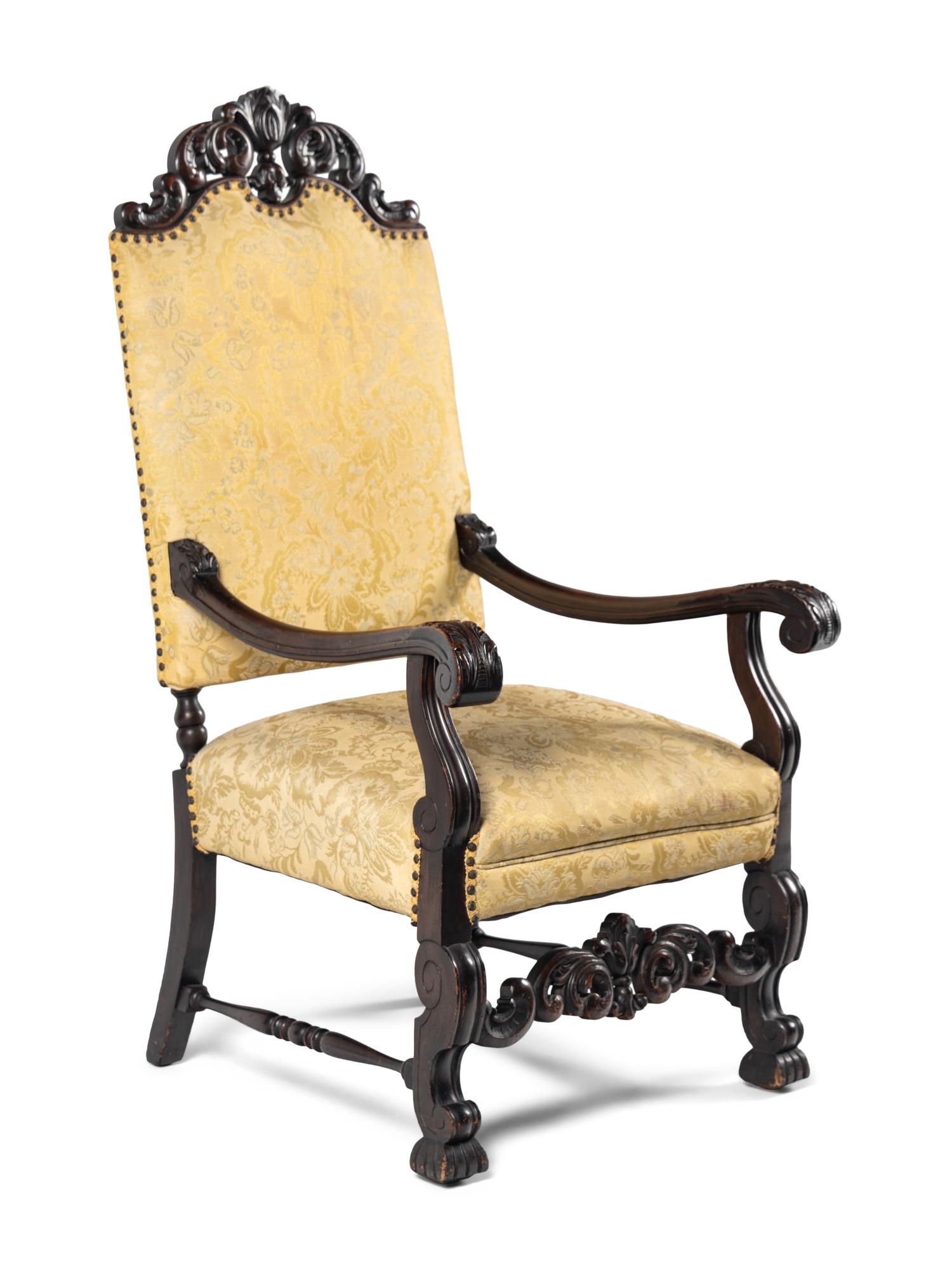A William and Mary Style Walnut Armchair