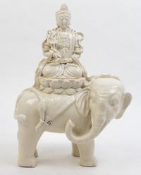 A Blanc de Chine Model of Guanyin Height 16 3/4 inches.