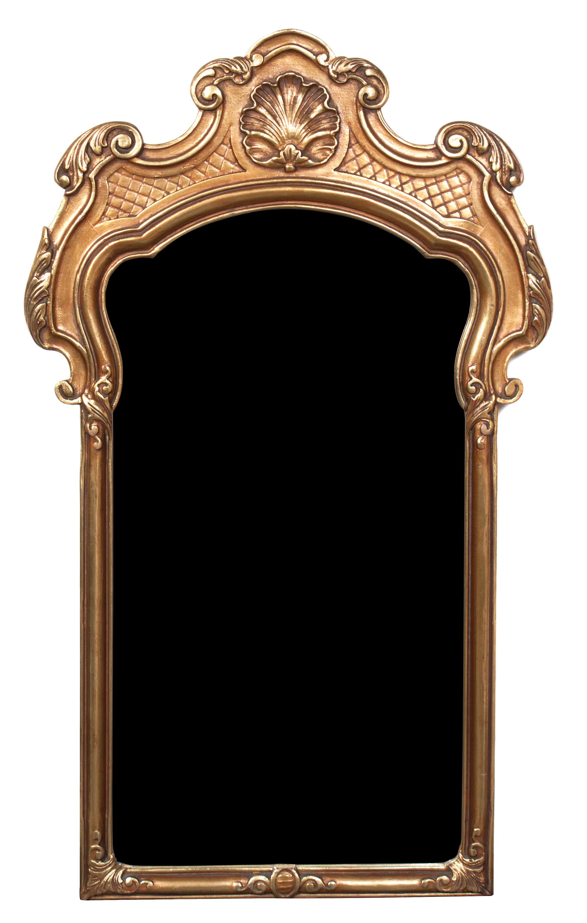 A Rococo Style Giltwood Mirror Height 43 1/2 x width 25 1/2 inches. — 20TH CENTURY