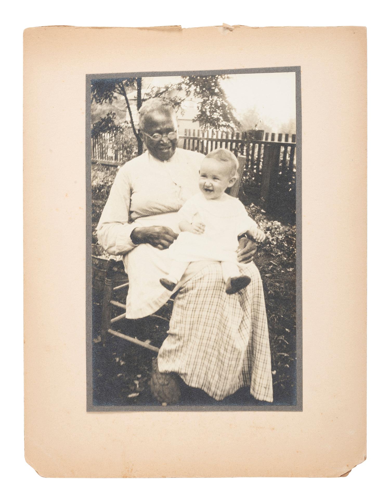[EARLY PHOTOGRAPHY]. A group of 3 photographs of African American subjects posed with white children.