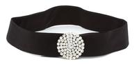 A Rhinestone and Silvertone Evening Belt, Belt: 35.5" - 37" x 2.5"; Buckle: 3" diameter.