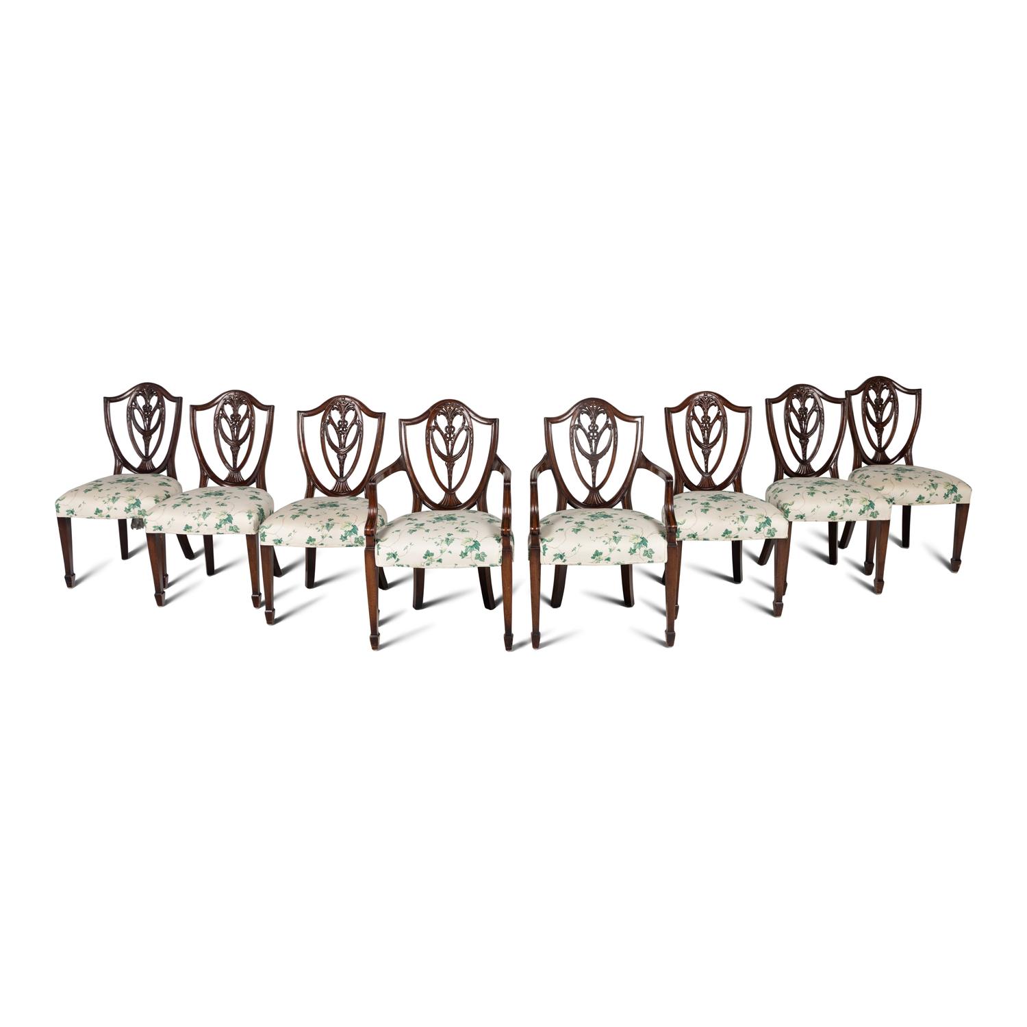 A Set of Eight George III Style Mahogany Dining Chairs