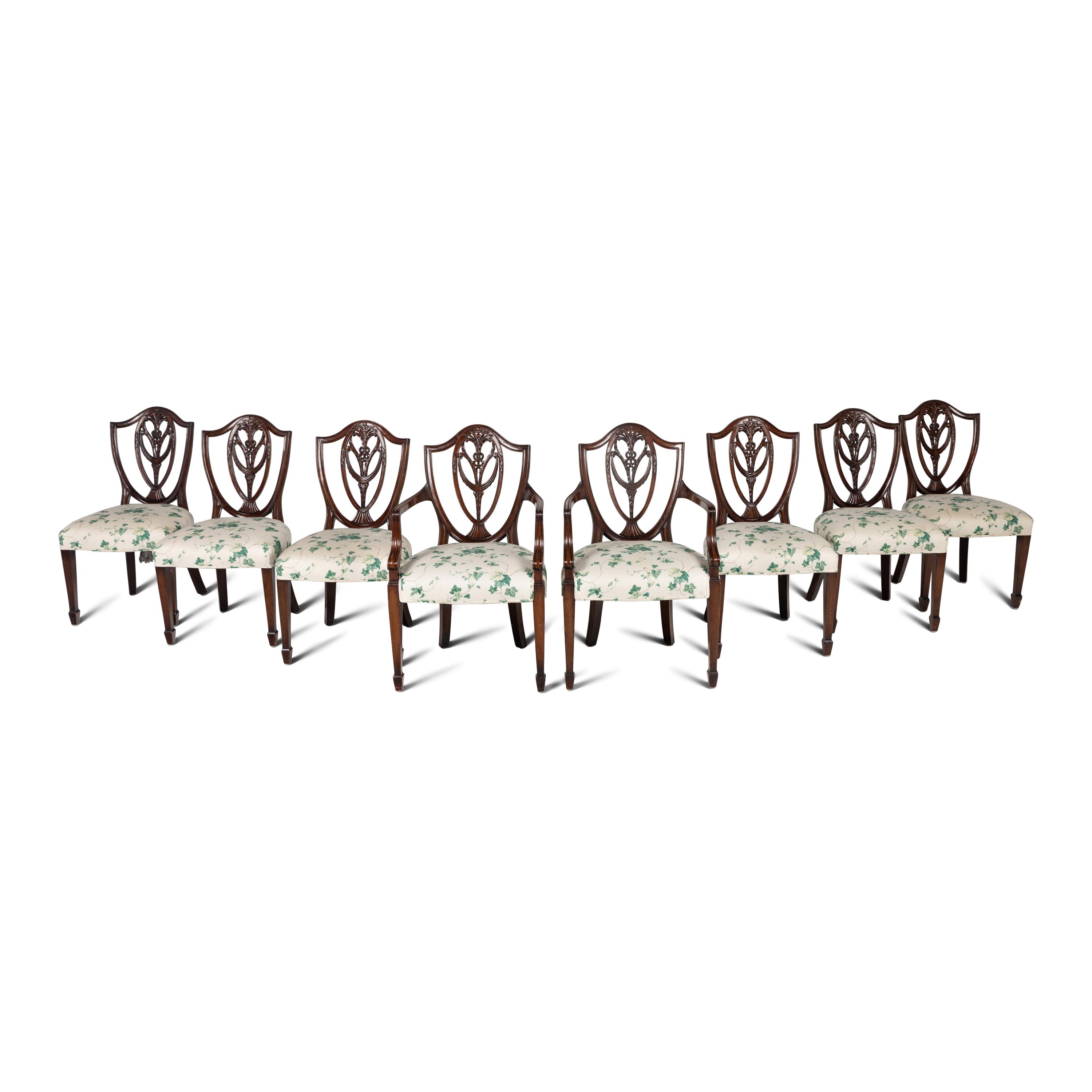 A Set of Eight George III Style Mahogany Dining Chairs