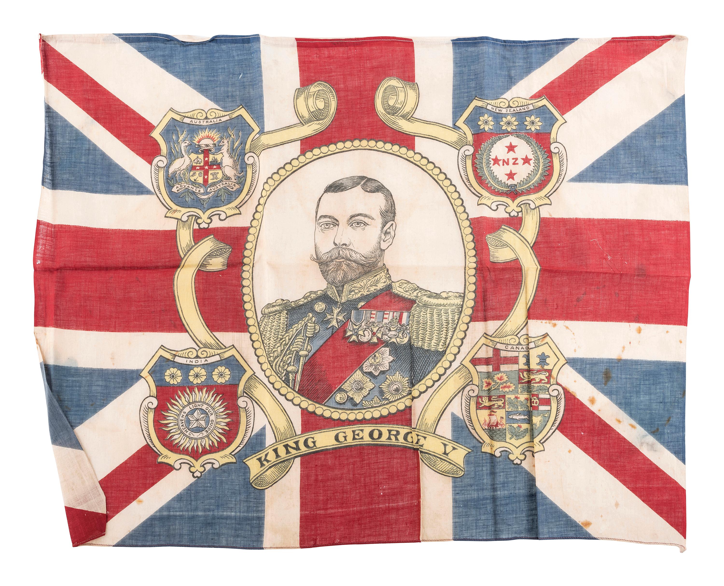 [ROYALTY]. A group of handkerchiefs, ceramics, and other ephemera from Queen VICTORIA, King GEORGE V, and King EDWARD VIII comprising: