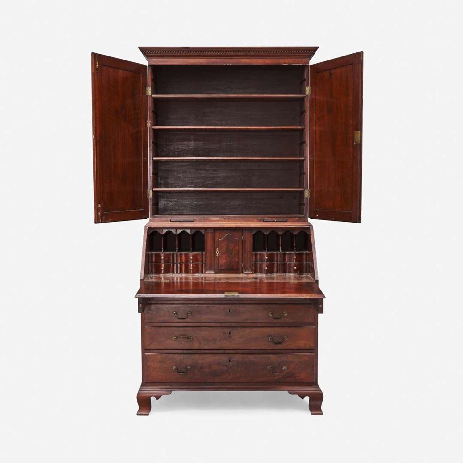 A Chippendale carved mahogany secretary bookcase Philadelphia, PA, circa 1780