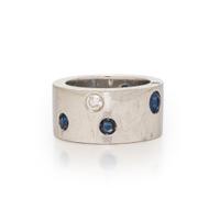 CHANEL, WHITE GOLD, SAPPHIRE, AND DIAMOND RING