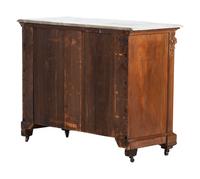 A Victorian Walnut Marble-Top Chest of Drawers