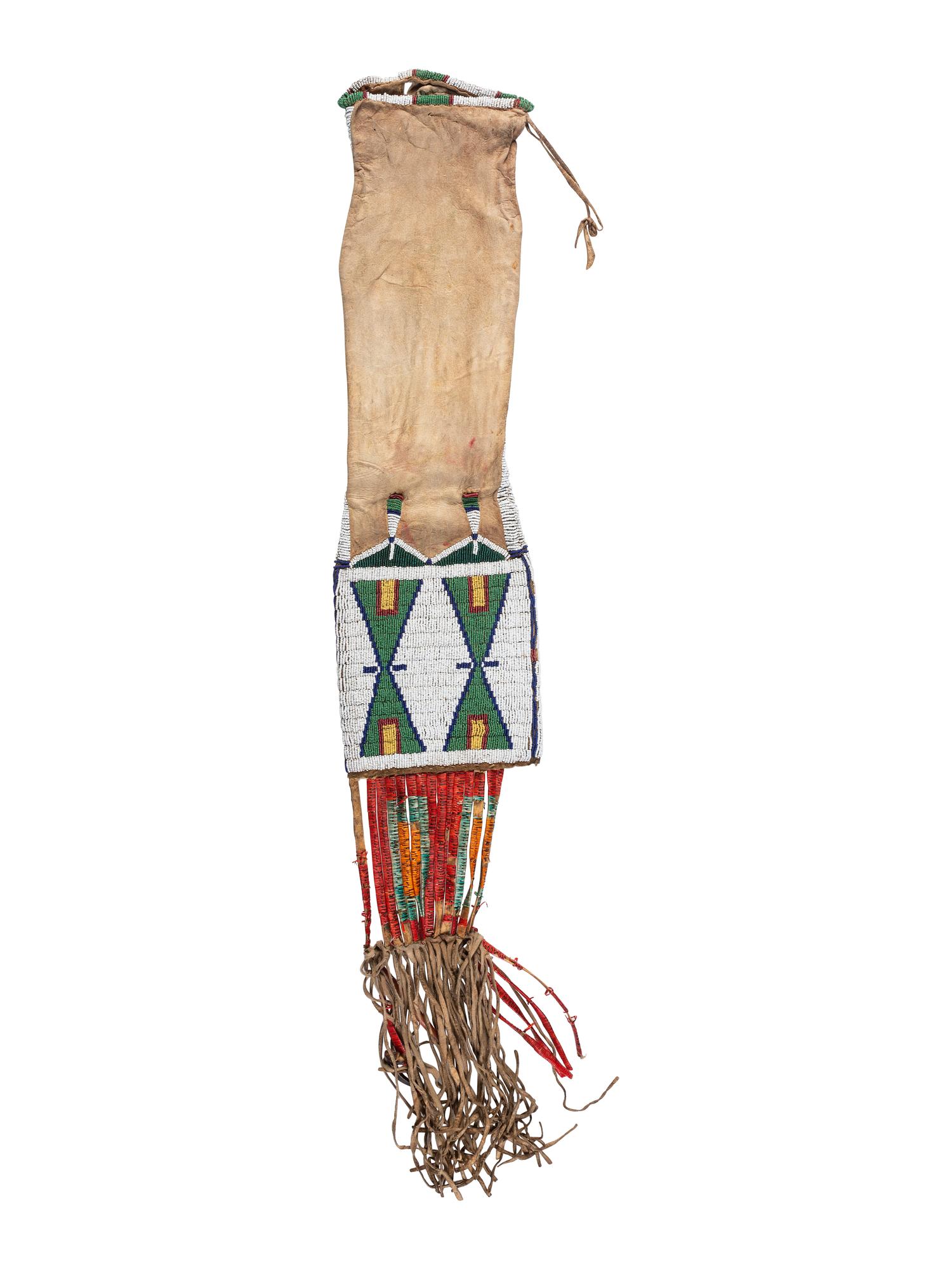 Northern Plains Beaded Hide Tobacco Bag