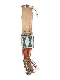 Northern Plains Beaded Hide Tobacco Bag