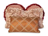 Four Pink Silk and Velvet Pillows — 20th Century