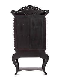 A Japanese Carved Hardwood Display Cabinet