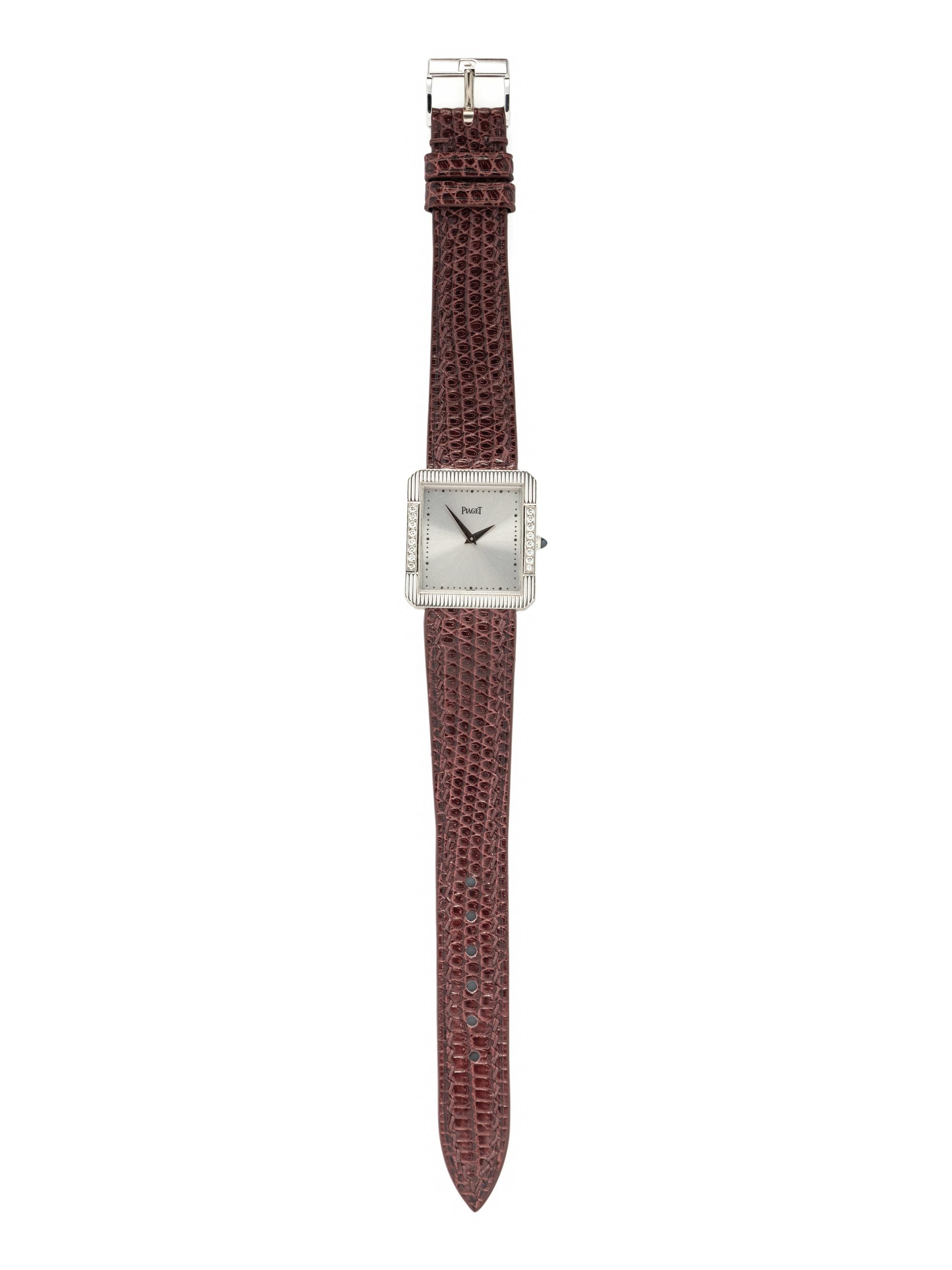 PIAGET, 18K WHITE GOLD AND DIAMOND 'PROTOCOLE' WATCH WITH PIAGET BUCKLE