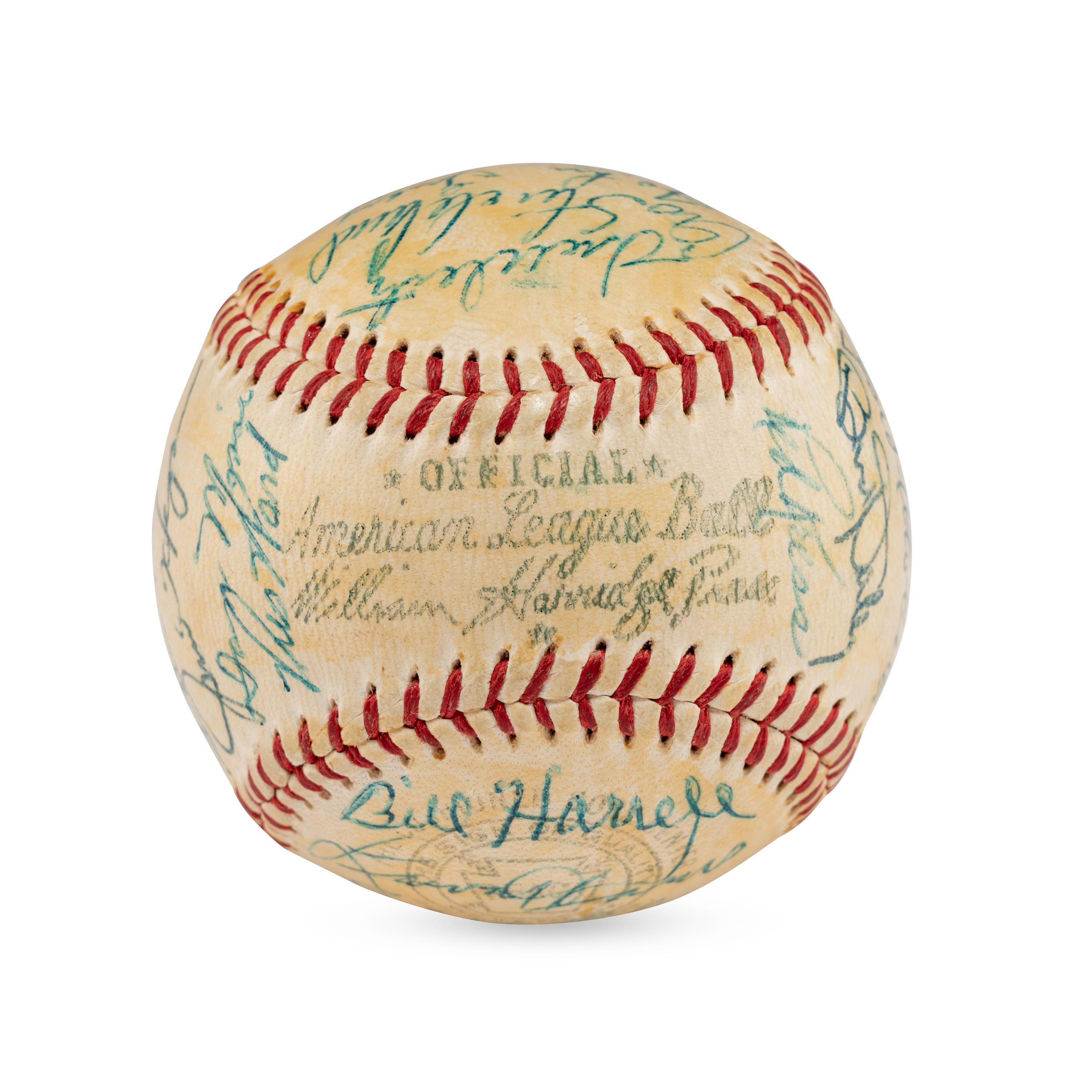 A 1957 Cleveland Indians Team Signed Autograph Baseball (PSA Letter of Authenticity)