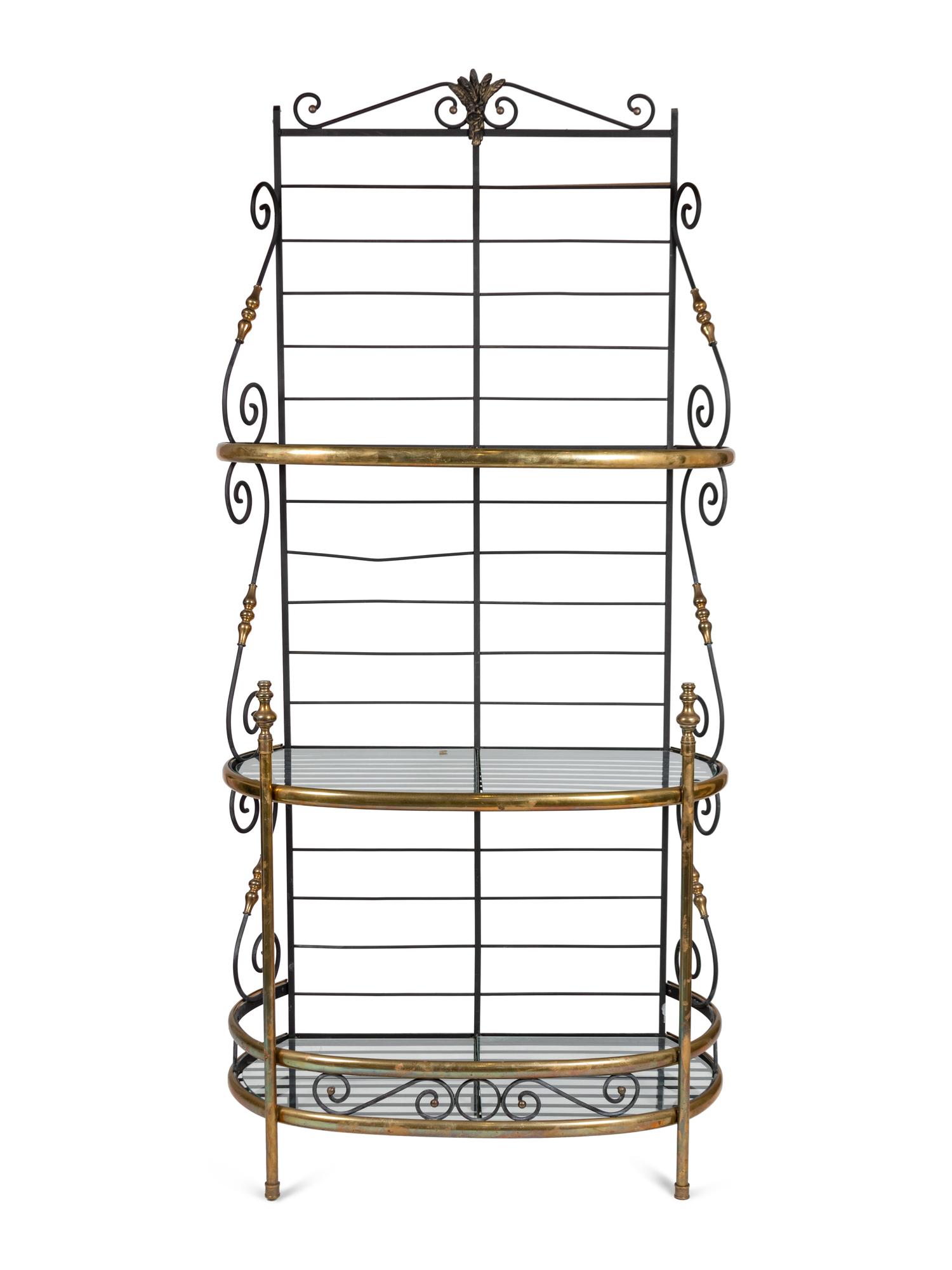 A French Brass and Iron Baker's Rack