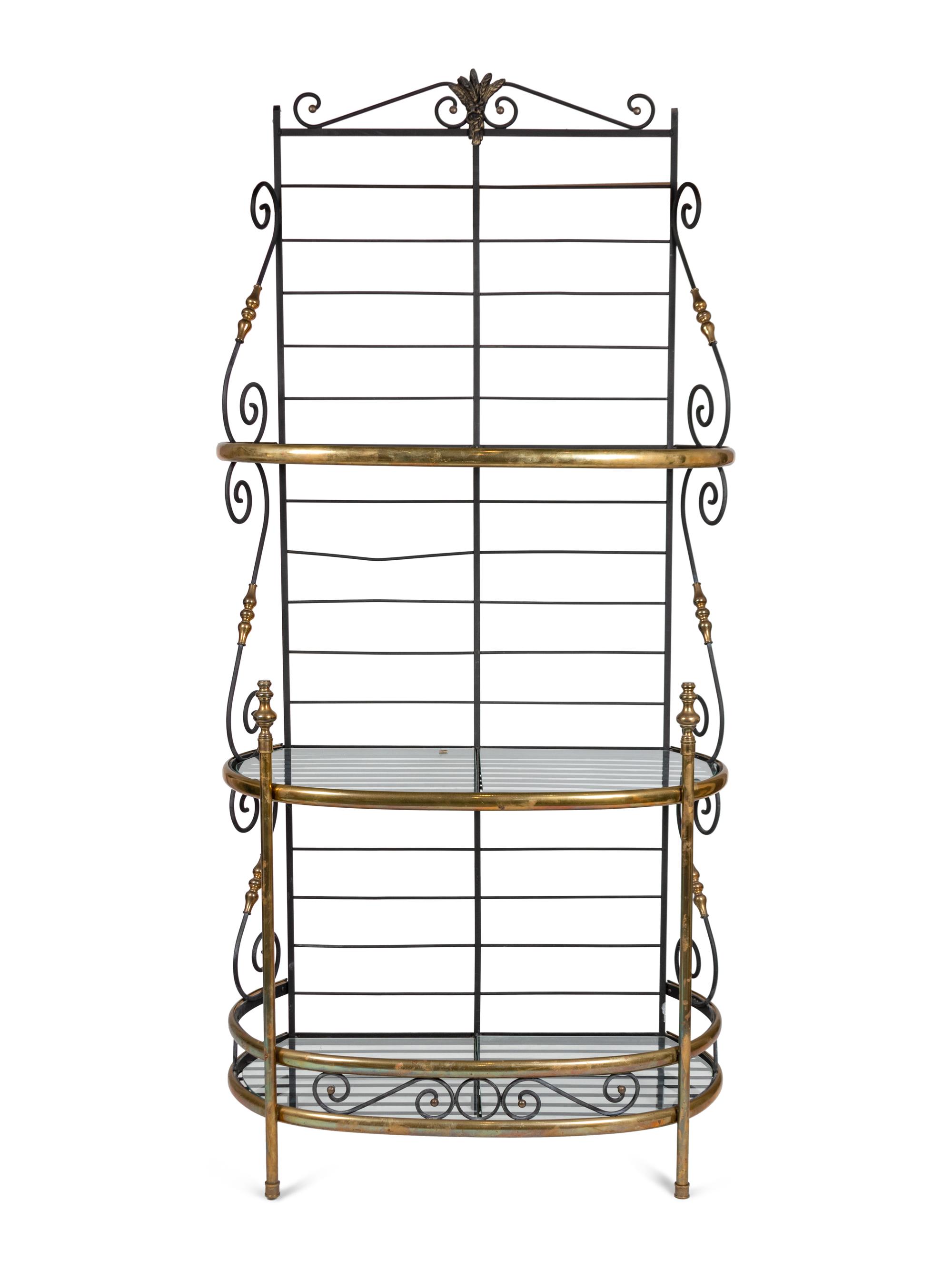 A French Brass and Iron Baker's Rack
