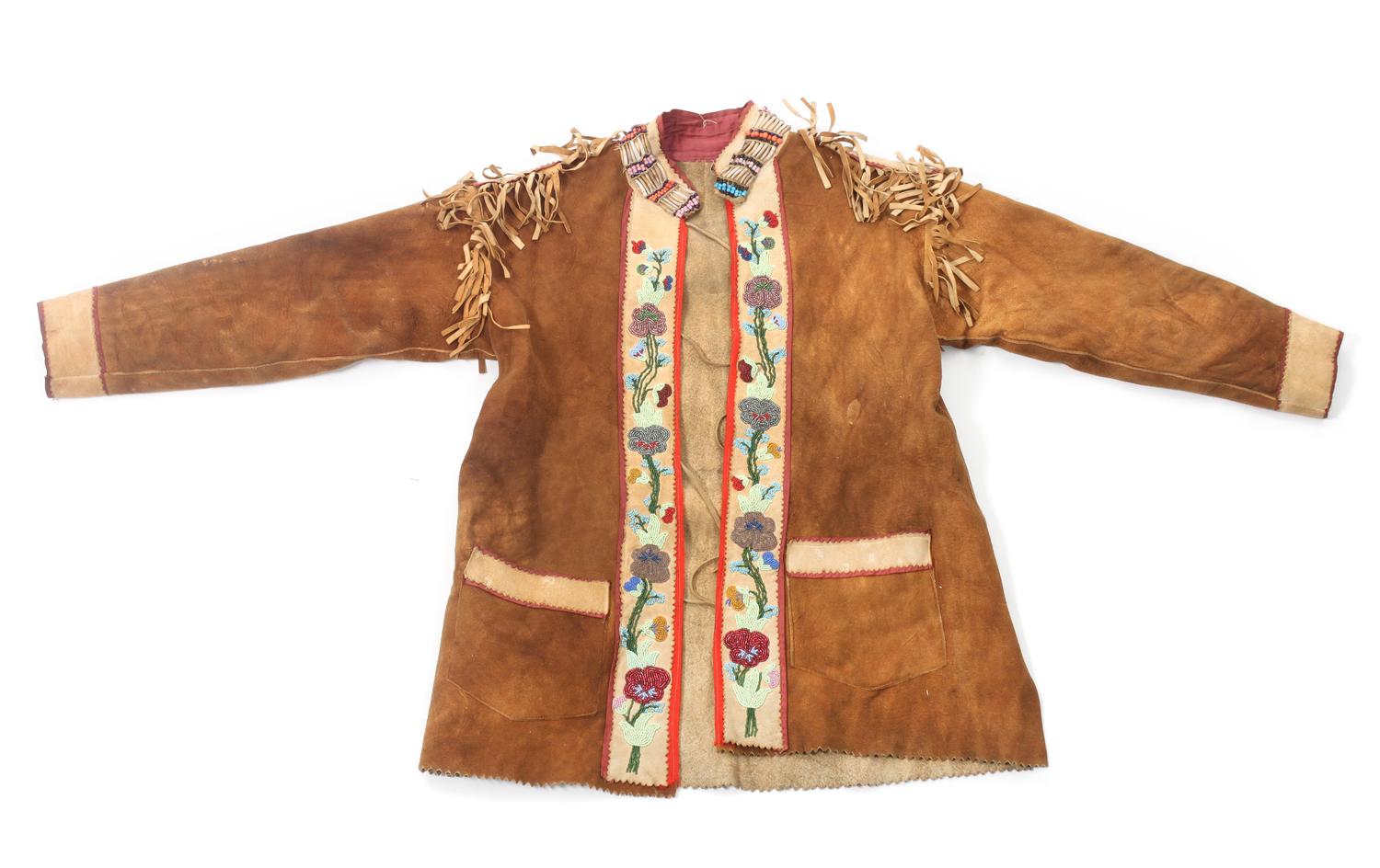 A Kutchin/ Athapaskan Beaded Outfit Length of jacket 33 inches.