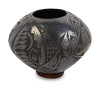 An Ortiz Black on Black Pottery Vase