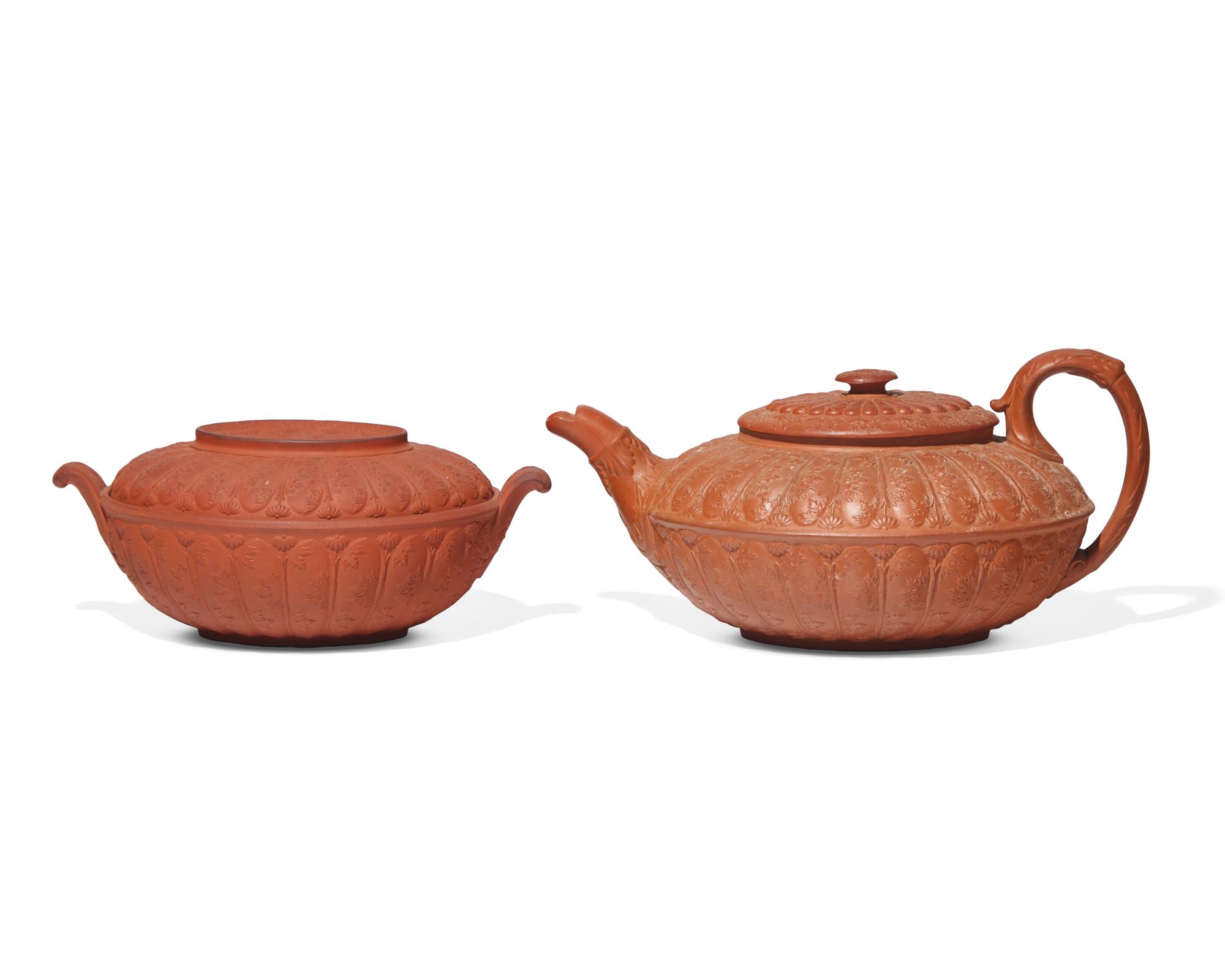 Two Wedgwood Rosso Antico Table Articles