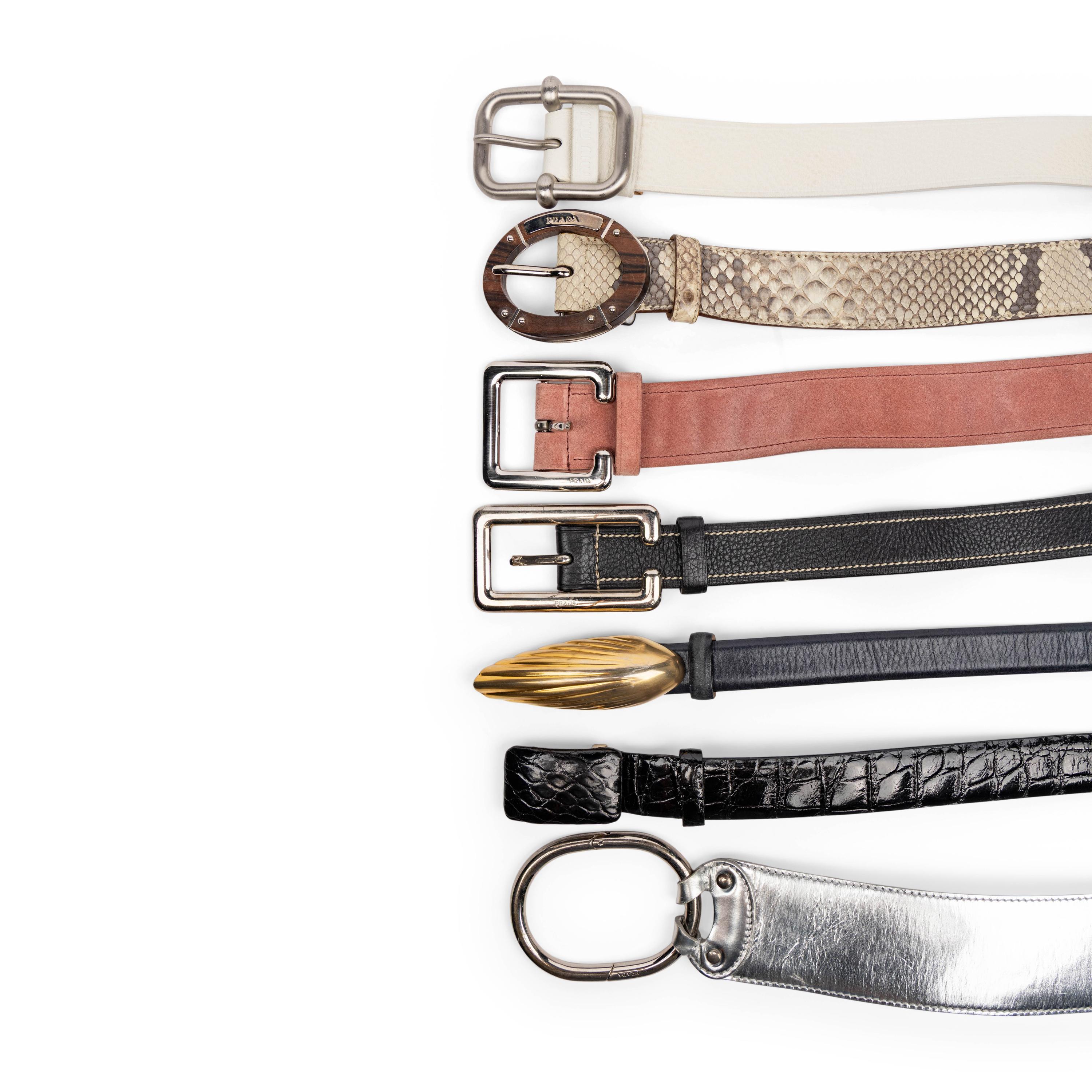 Seven Designer Belts, Including Prada
