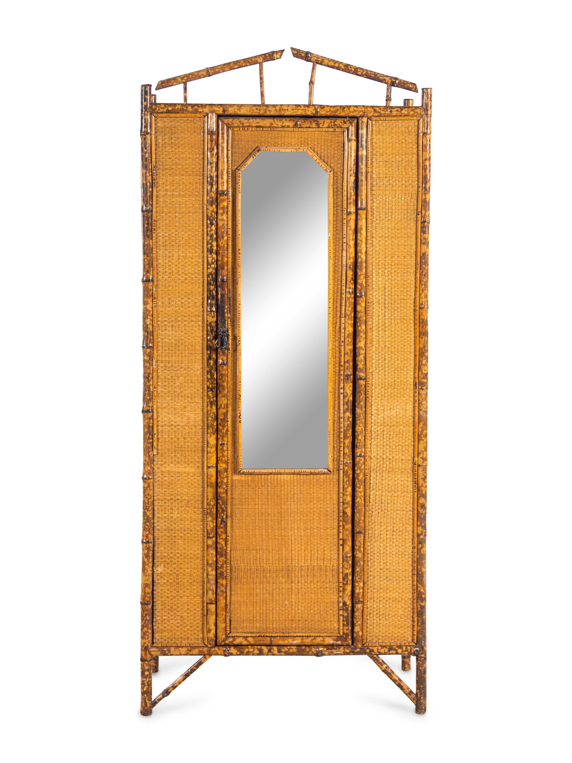 A Victorian Bamboo and Rattan Armoire