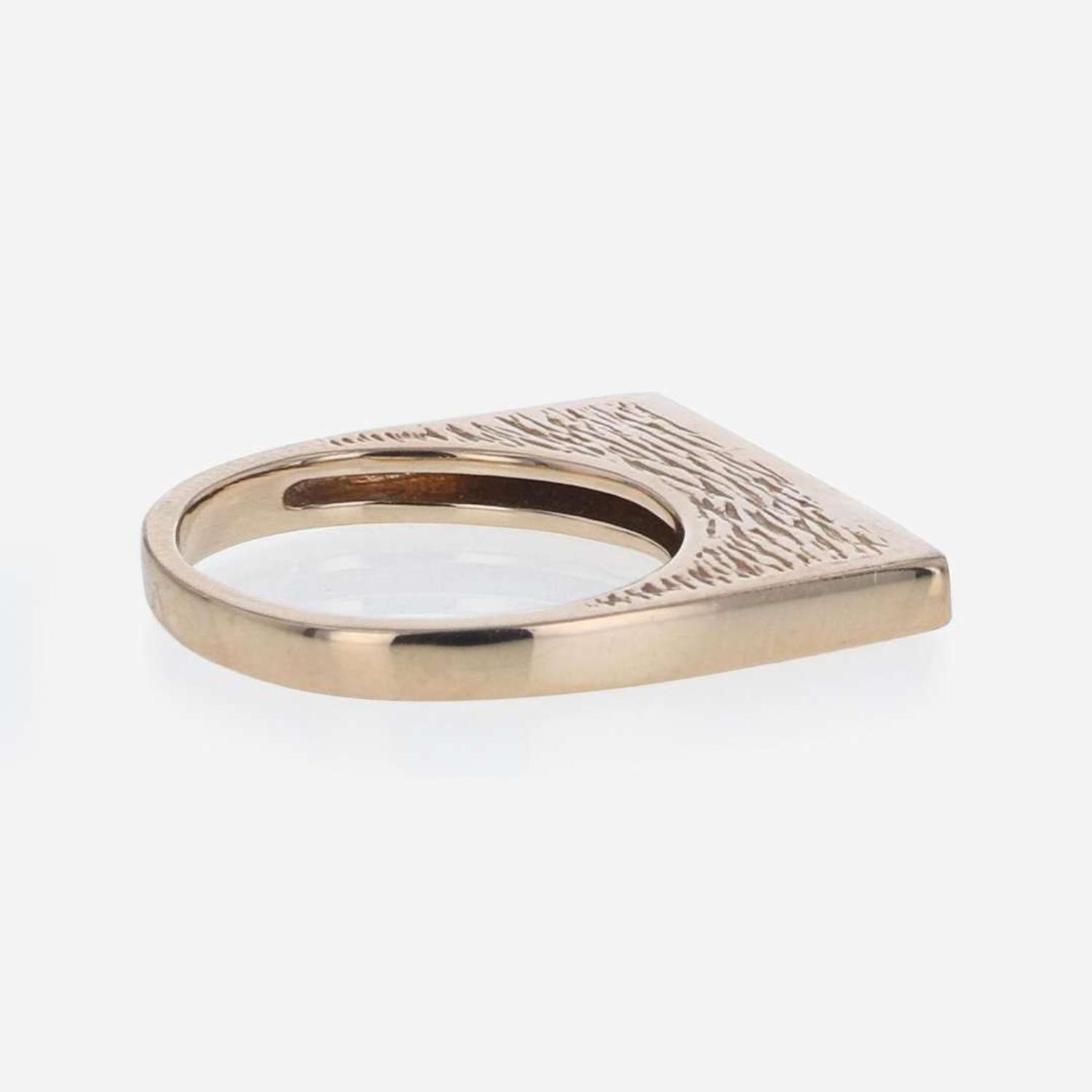 A 14K Rose Gold and Diamond Ring